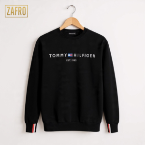 Embossed Tommy Hilfiger Sweatshirt Black