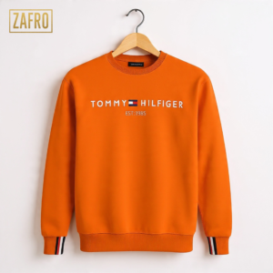 Embossed Tommy Hilfiger Sweatshirt Orange